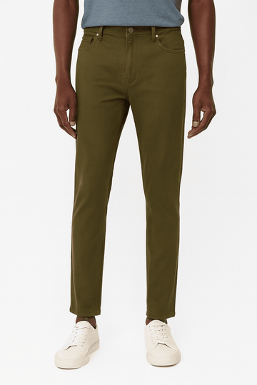 Olive Green 5 Pocket Slim Fit Trouser Nawao.com
