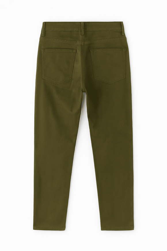 Olive Green 5 Pocket Slim Fit Trouser Nawao.com