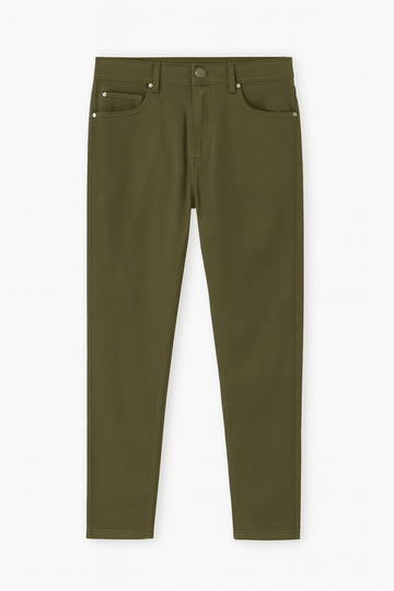 Olive Green 5 Pocket Slim Fit Trouser Nawao.com