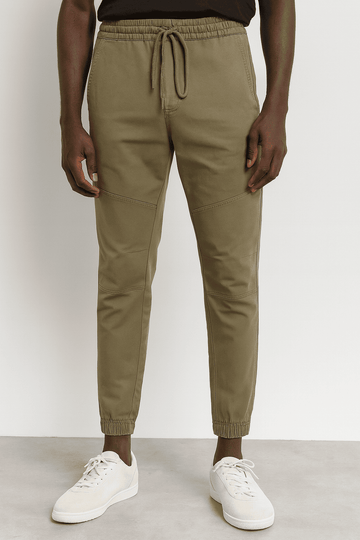 Olive Green Knit Denim Jogger Dark Nawao.com