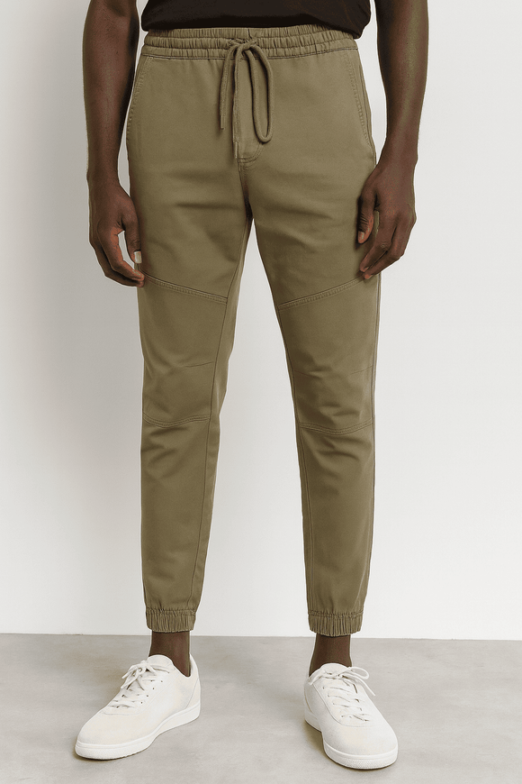 Olive Green Knit Denim Jogger Dark Nawao.com