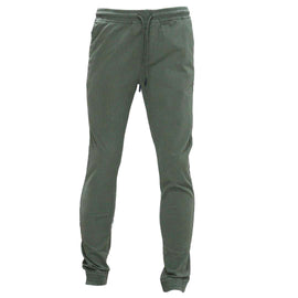 Olive Green Twill Joggers Dark Green Nawao.com
