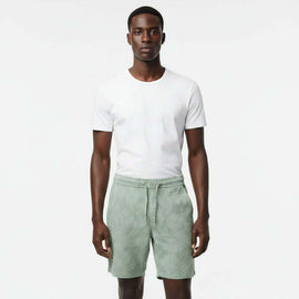 Olive Jacquard Shorts Dark Green Nawao.com