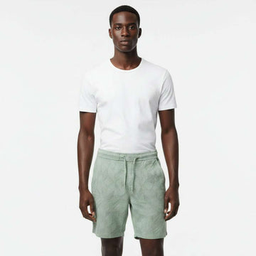 Olive Jacquard Shorts Dark Green Nawao.com