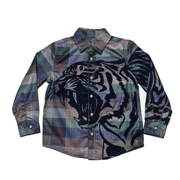 Olive Ls Shirt With Front Print Nawao.com