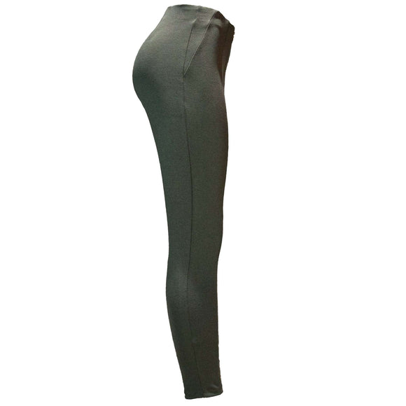 Olive Single Button Dart Ponte Legging Nawao.com