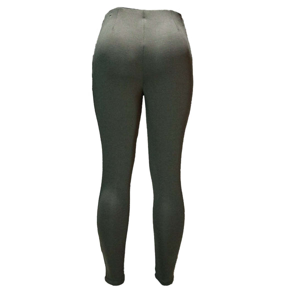 Olive Single Button Dart Ponte Legging Nawao.com