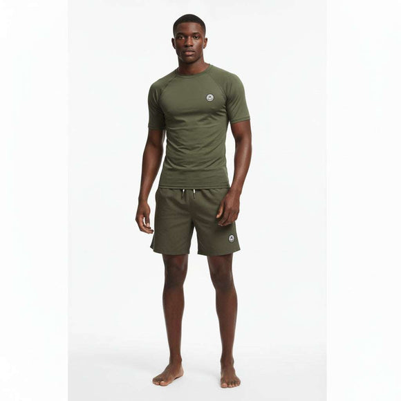 Olive Solid Shorts Green Nawao.com