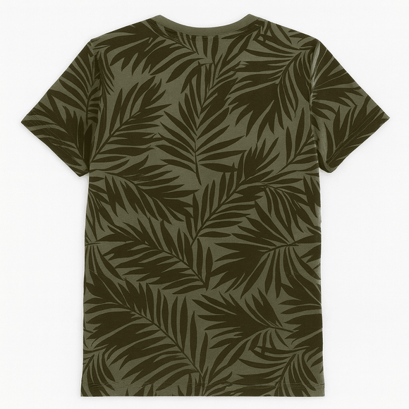 Olive Surfer Dude Allover Print Tee Nawao.com