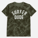 Olive Surfer Dude Allover Print Tee Nawao.com