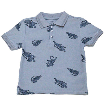Olive Tiger Palm Aop Polo Dark Green 2 3 Years Nawao.com