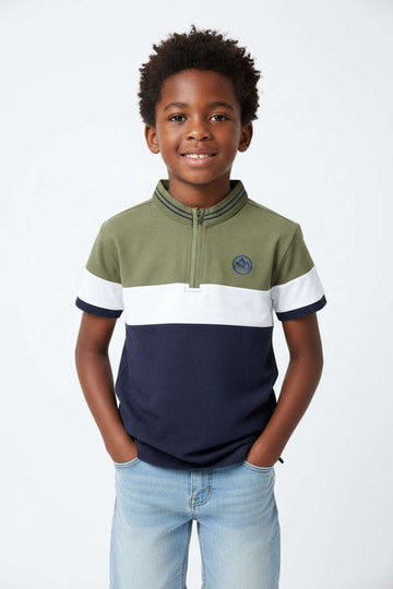 Olive White Black Cut   Sew Polo Dark Green Nawao.com