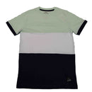 Olive White Navy Blue Colorblock Tee Nawao.com