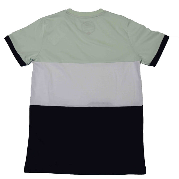 Olive White Navy Blue Colorblock Tee Nawao.com