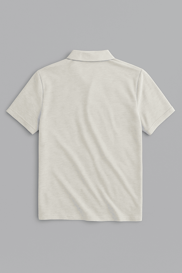 Ottmeal Zip Placket Polo Shirt With Chest Logo Ecru Nawao.com