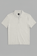 Ottmeal Zip Placket Polo Shirt With Chest Logo Ecru Nawao.com
