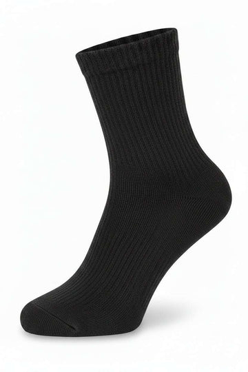 Pack Of 5 Junior Boys Crew Length Socks   Black Black 2 4 Nawao.com