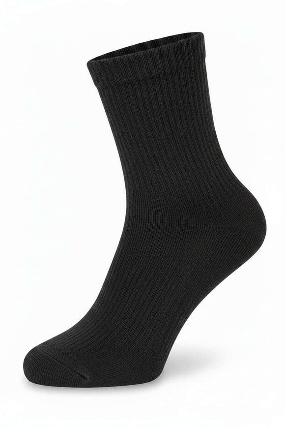 Pack Of 5 Junior Boys Crew Length Socks   Black Black 2 4 Nawao.com