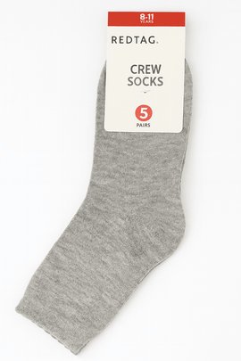 Pack Of 5  Senior Girls Crew Length Socks Nawao.com