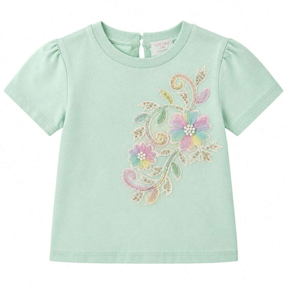 Pale Blue Embellished Top Pale Blue Nawao.com