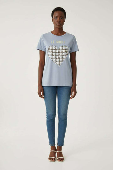 Pale Blue Le Mode Foil Tshirt Nawao.com