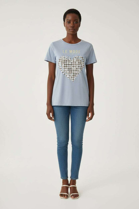 Pale Blue Le Mode Foil Tshirt Nawao.com