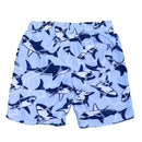 Pale Blue Shark Print Swim Shorts Pale Blue Nawao.com
