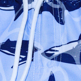 Pale Blue Shark Print Swim Shorts Pale Blue Nawao.com
