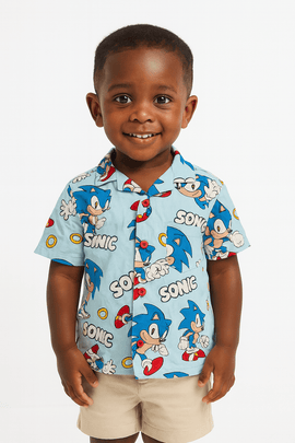 Pale Blue Sonic Aop Resort Shirt Nawao.com