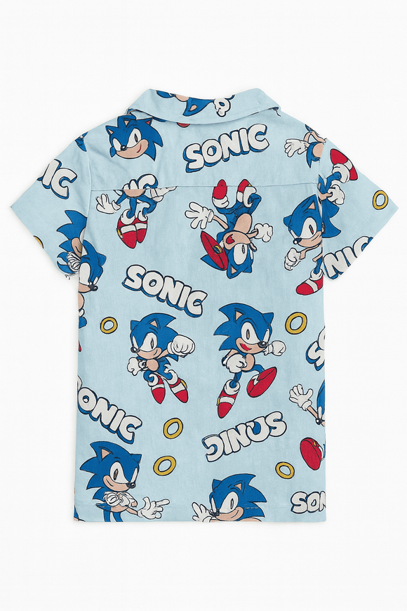 Pale Blue Sonic Aop Resort Shirt Nawao.com