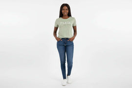Pale Green Graphic Tshirt Nawao.com
