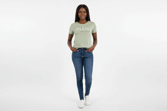 Pale Green Graphic Tshirt Nawao.com