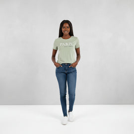 Pale Green Graphic Tshirt Nawao.com