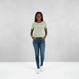 Pale Green Graphic Tshirt Nawao.com