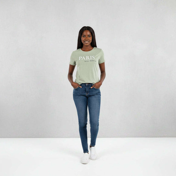 Pale Green Graphic Tshirt Nawao.com