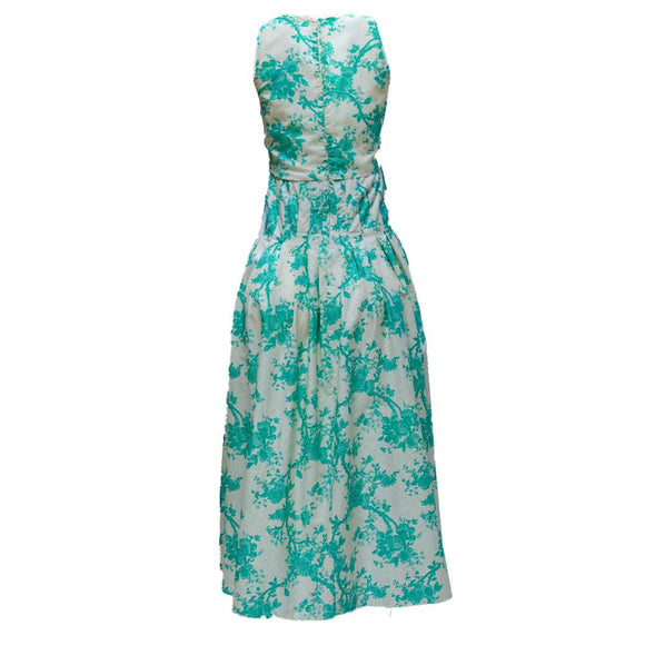 PALE GREEN SLEEVELESS LONG DRESS Nawao.com