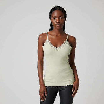 Pale Green Strappy Lace Vest Nawao.com