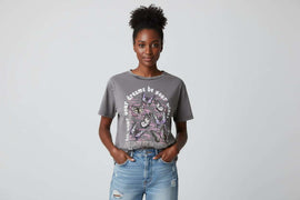 Pale Grey Overdyed Printed T Shirt Nawao.com