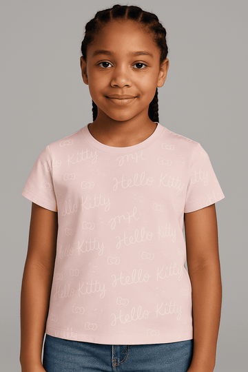 Pale Pink Barbie Allover Print Boxy T Shirts Nawao.com