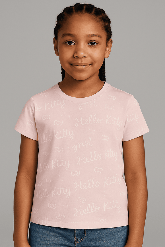 Pale Pink Barbie Allover Print Boxy T Shirts Nawao.com