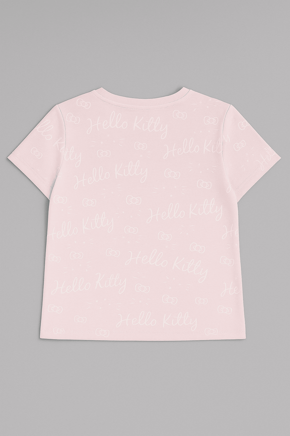 Pale Pink Barbie Allover Print Boxy T Shirts Nawao.com