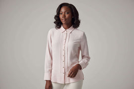 Pale Pink Buttoned Down Blouse Nawao.com