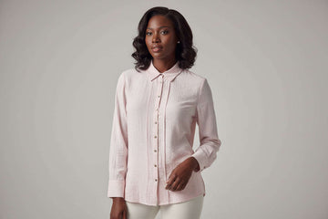 Pale Pink Buttoned Down Blouse Nawao.com