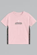 Pale Pink Drop Shoulder T Shirt Nawao.com