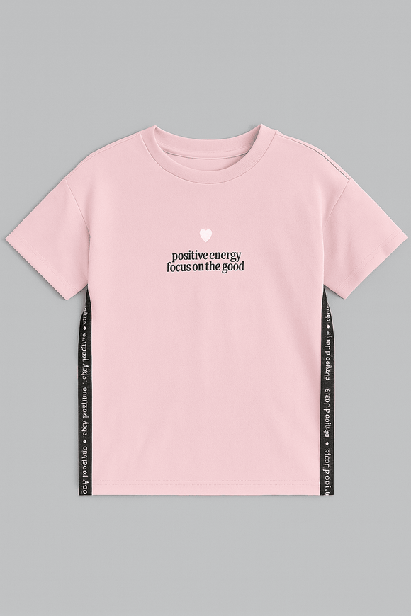 Pale Pink Drop Shoulder T Shirt Nawao.com