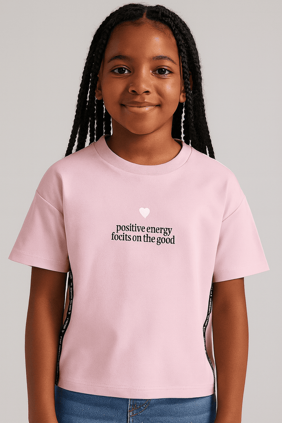 Pale Pink Drop Shoulder T Shirt Nawao.com
