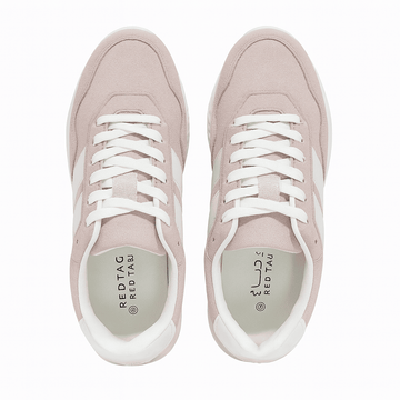 Pale Pink Hiker Sneaker With Overlay Detail Nawao.com