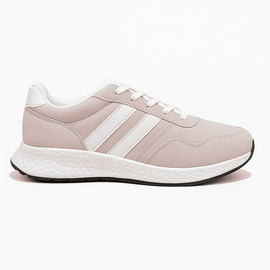 Pale Pink Hiker Sneaker With Overlay Detail Nawao.com