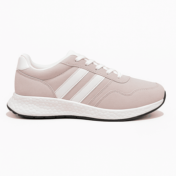 Pale Pink Hiker Sneaker With Overlay Detail Nawao.com