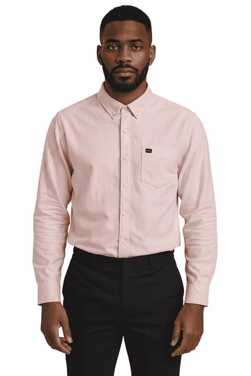 Pale Pink Mens Casual Shirt Nawao.com